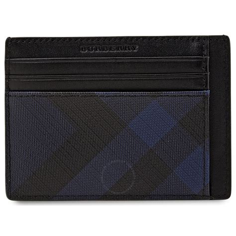 burberry card case navy|burberry check card case.